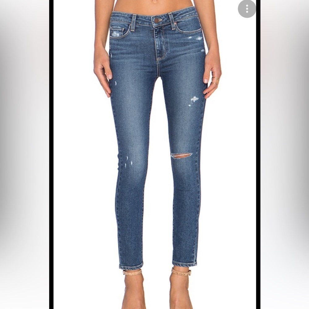 Paige Women’s Hoxton Crop Jeans in Atterbury Torn Back Hem. Size 28 (604)‎
